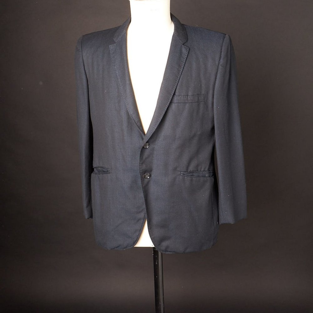 Vintage Hirsch Navy Blue Formal Blazer Suit Coat